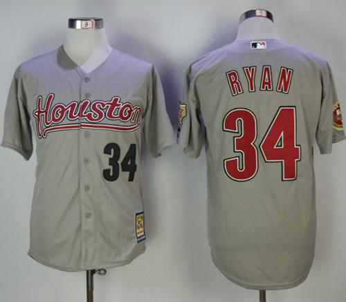 Astros #34 Nolan Ryan Grey 2006 Turn Back The Clock Stitched MLB Jersey - Click Image to Close